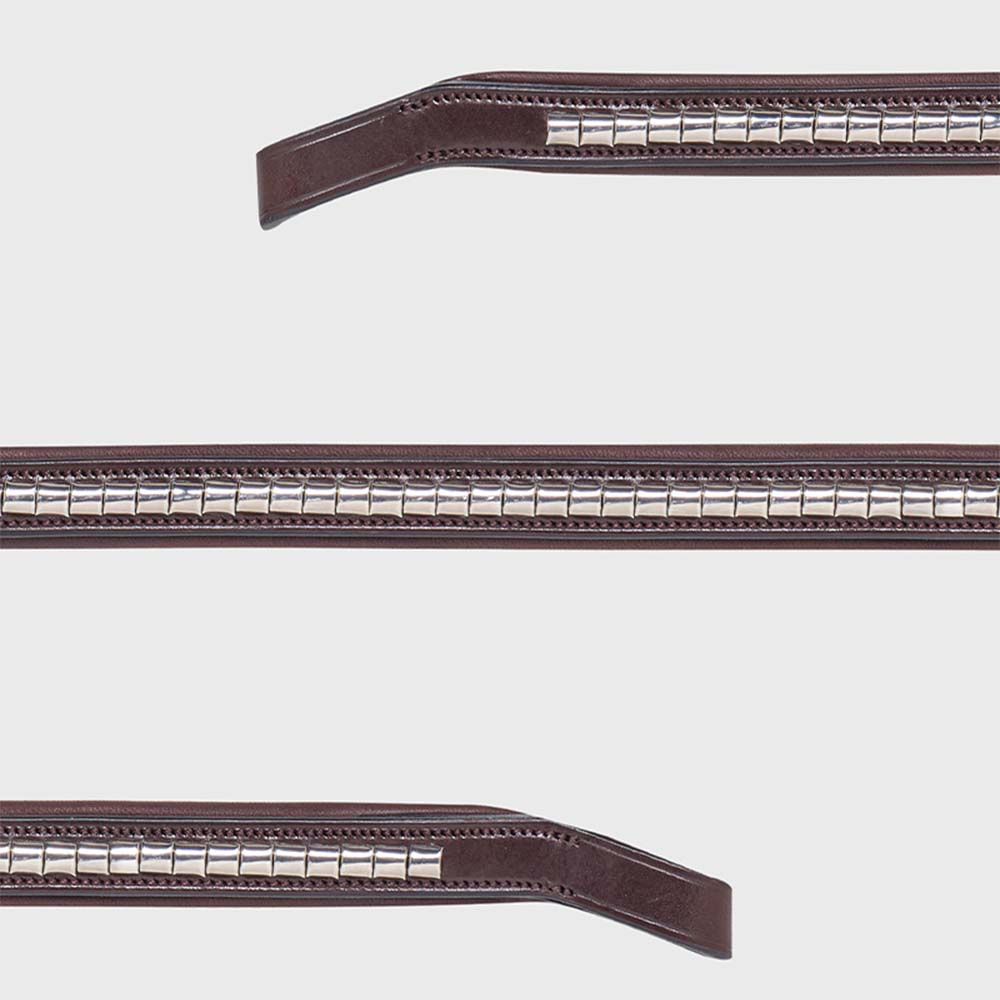Stirnriemen Klinker Braun/Silber