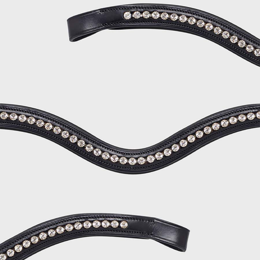 Stirnriemen Strass U-Form Schwarz