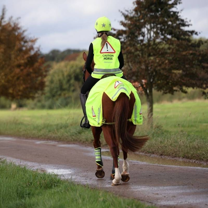 Reflektierende Weste Caution Horse Gelb