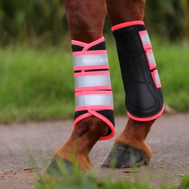 Arbeitsgamaschen Equi-Flector Schwarz/Rosa