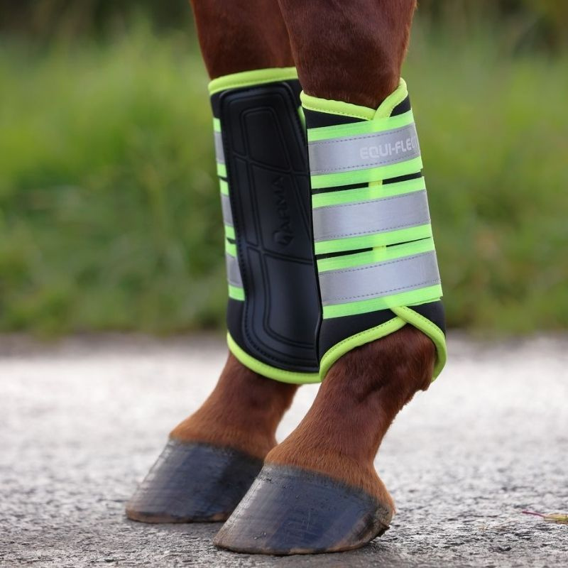 Arbeitsgamaschen Equi-Flector Schwarz/Gelb