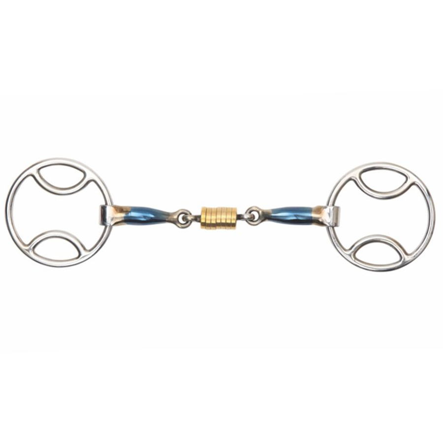Gag-Gebiss mit Rollen Blue Sweet Iron doppelt gebrochenes