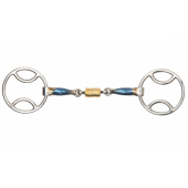 Gag-Gebiss mit Rollen Blue Sweet Iron doppelt gebrochenes Gag-Gebiss mit Rollen Blue Sweet Iron doppelt gebrochenes