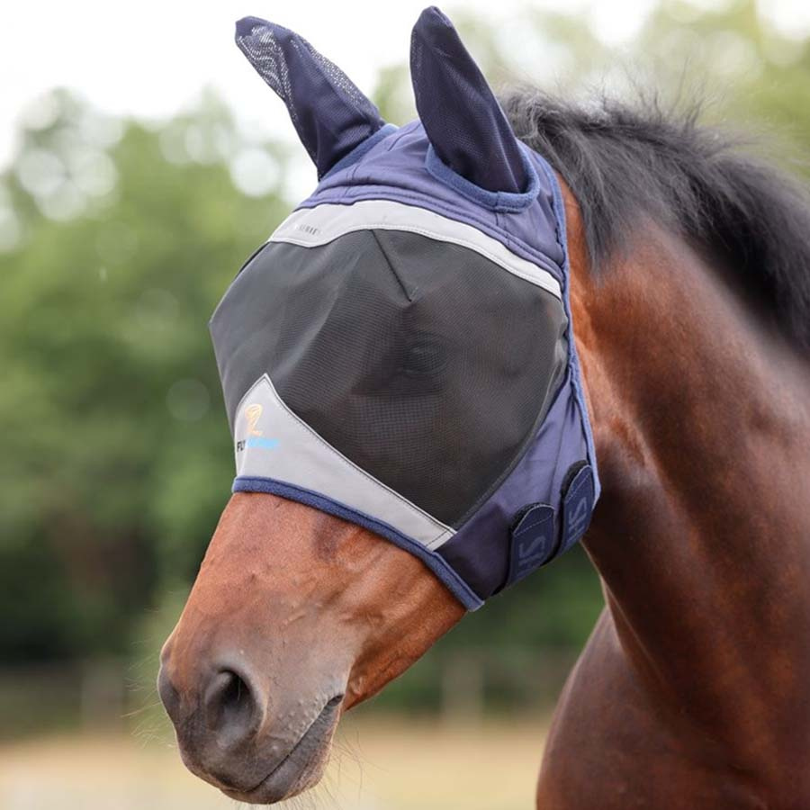 Fliegenmaske Fine Mesh with Ears Marineblau