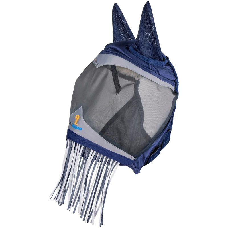 Fliegenmaske Fine Mesh with Ears & Nose Fringe Marineblau