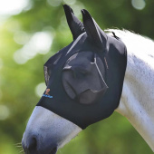 Fliegenmaske Stretch mit Ohren Schwarz Fliegenmaske Stretch mit Ohren Schwarz