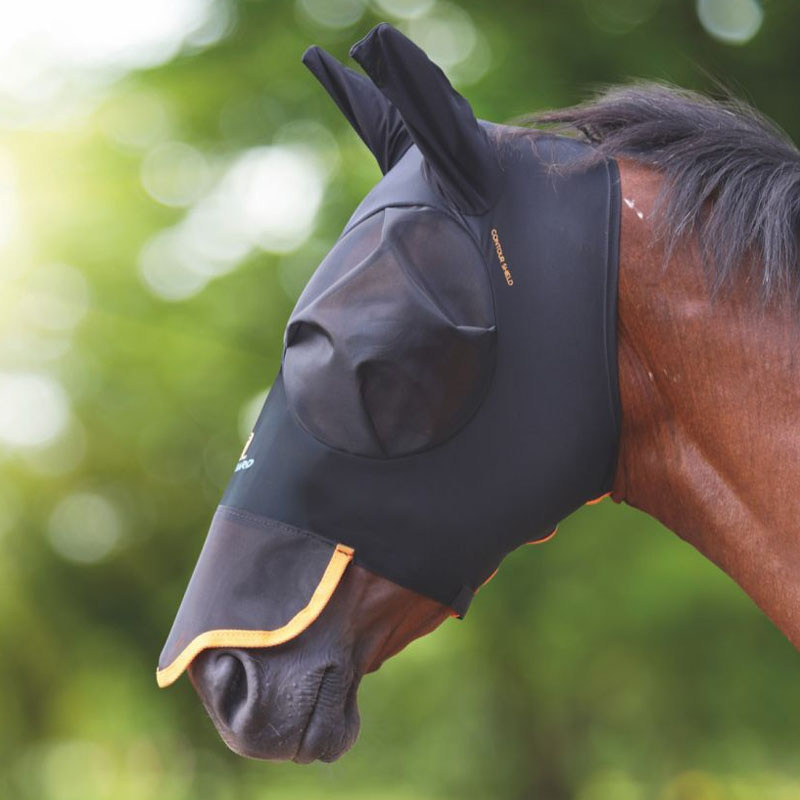 Fliegenhaube Stretch med Öron & Nos Schwarz