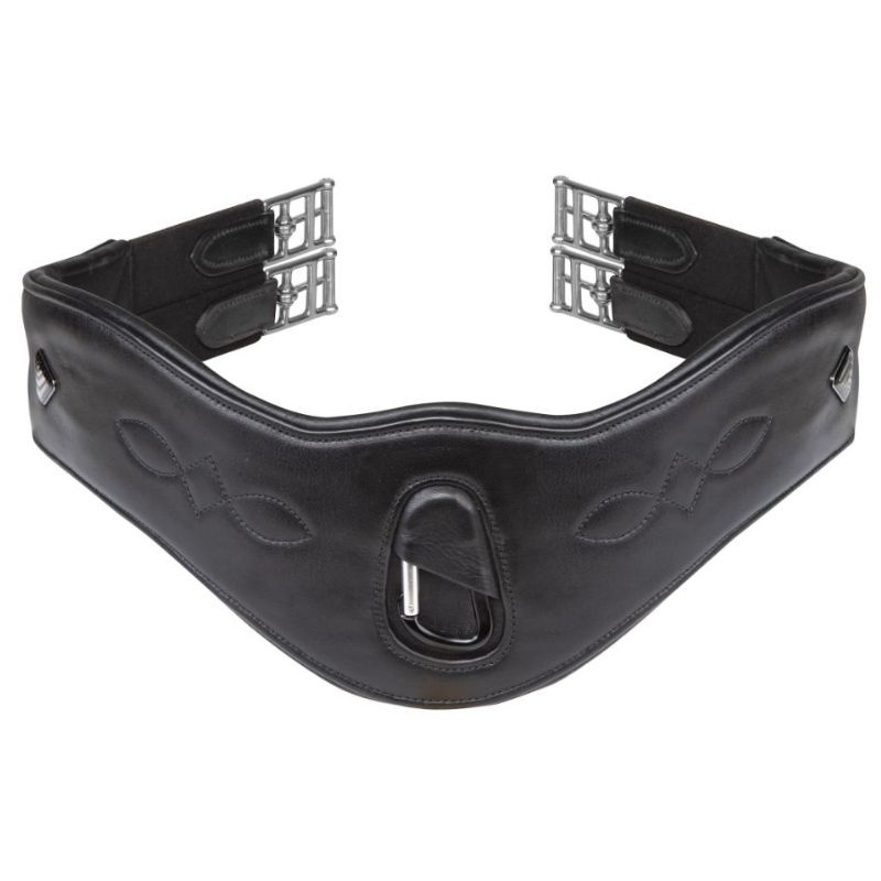 Anatomischer Sattelgurt LUSSO Elastic Schwarz