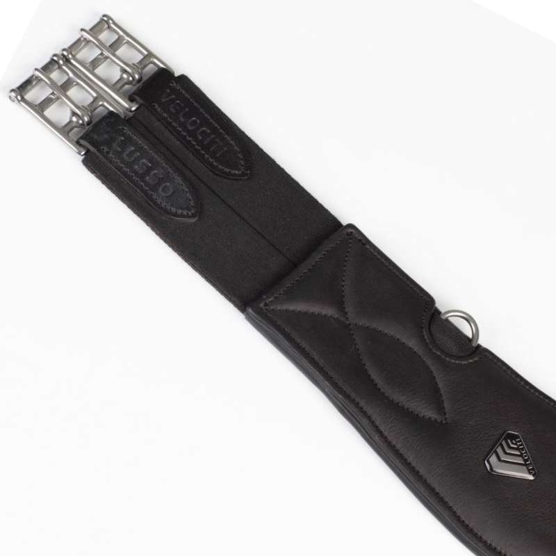 Anatomischer Sattelgurt LUSSO Elastic Schwarz