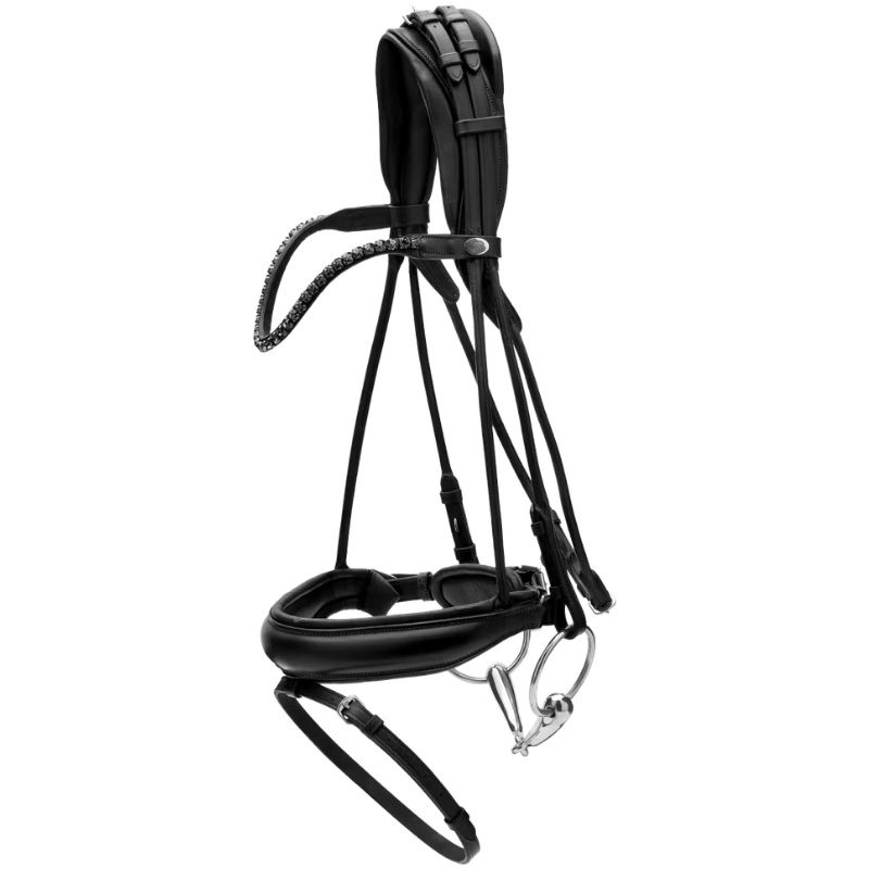 Dressurtrense Breites Nasenriemen Soft Collection Schwarz