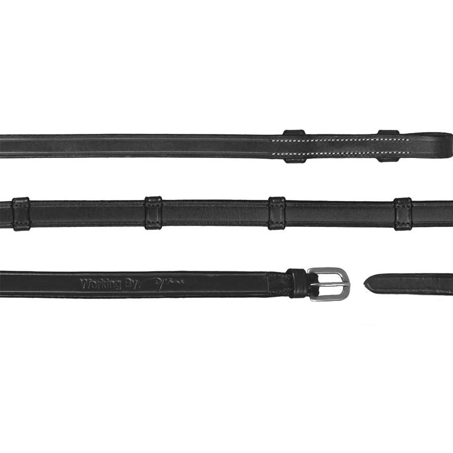 Lederzügel mit Stopper WC Schwarz