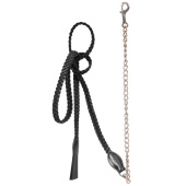 Lederführstrick mit Kette Plaited Working Collection Schwarz Lederführstrick mit Kette Plaited Working Collection Schwarz